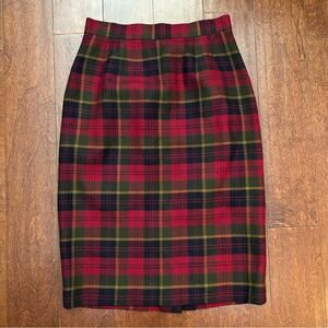 Vintage Cortland Collection Fabulous Scarlet Plaid Pencil Skirt, Size 4